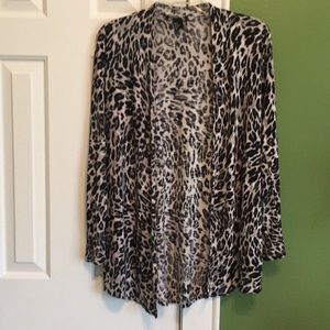 Leopard open cardigan